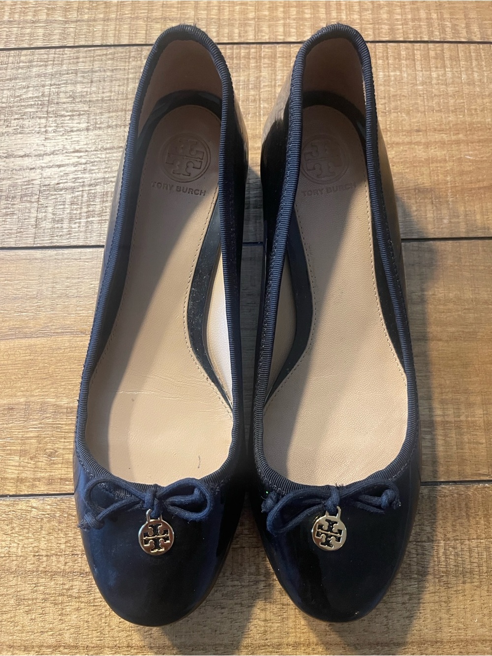 Tory Burch Black Patent Leather Block Heel Shoes